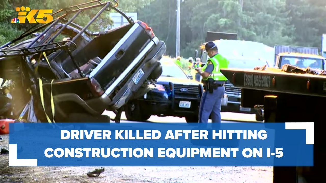 Driver killed after crashing into construction equipment on I-5 in ...
