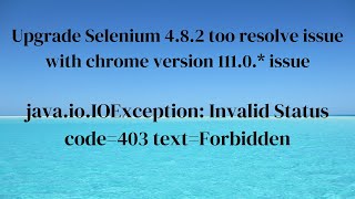 New Update On Chrome v111.xx Issue  selenium 4.8.1