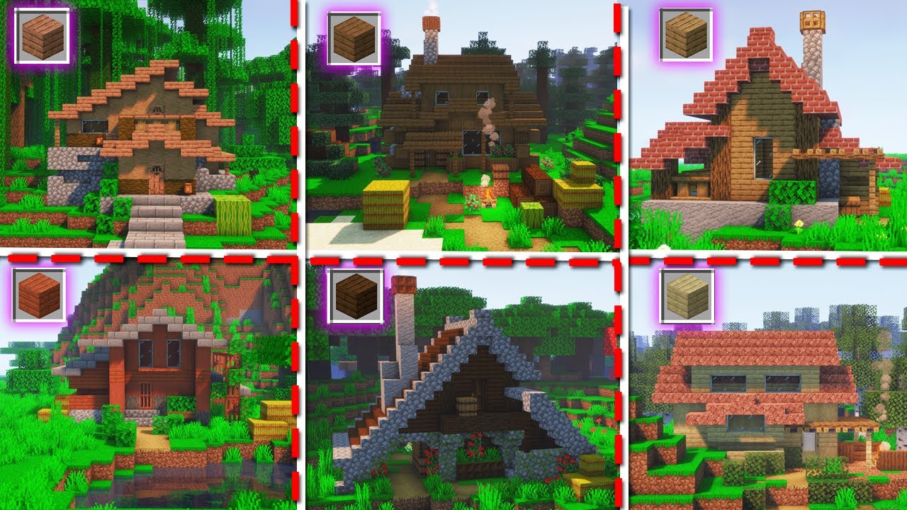 ładne Domki W Minecraft Z Drewna DOMKI Z KAŻDEGO RODZAJU DREWNA w MINECRAFT! - YouTube