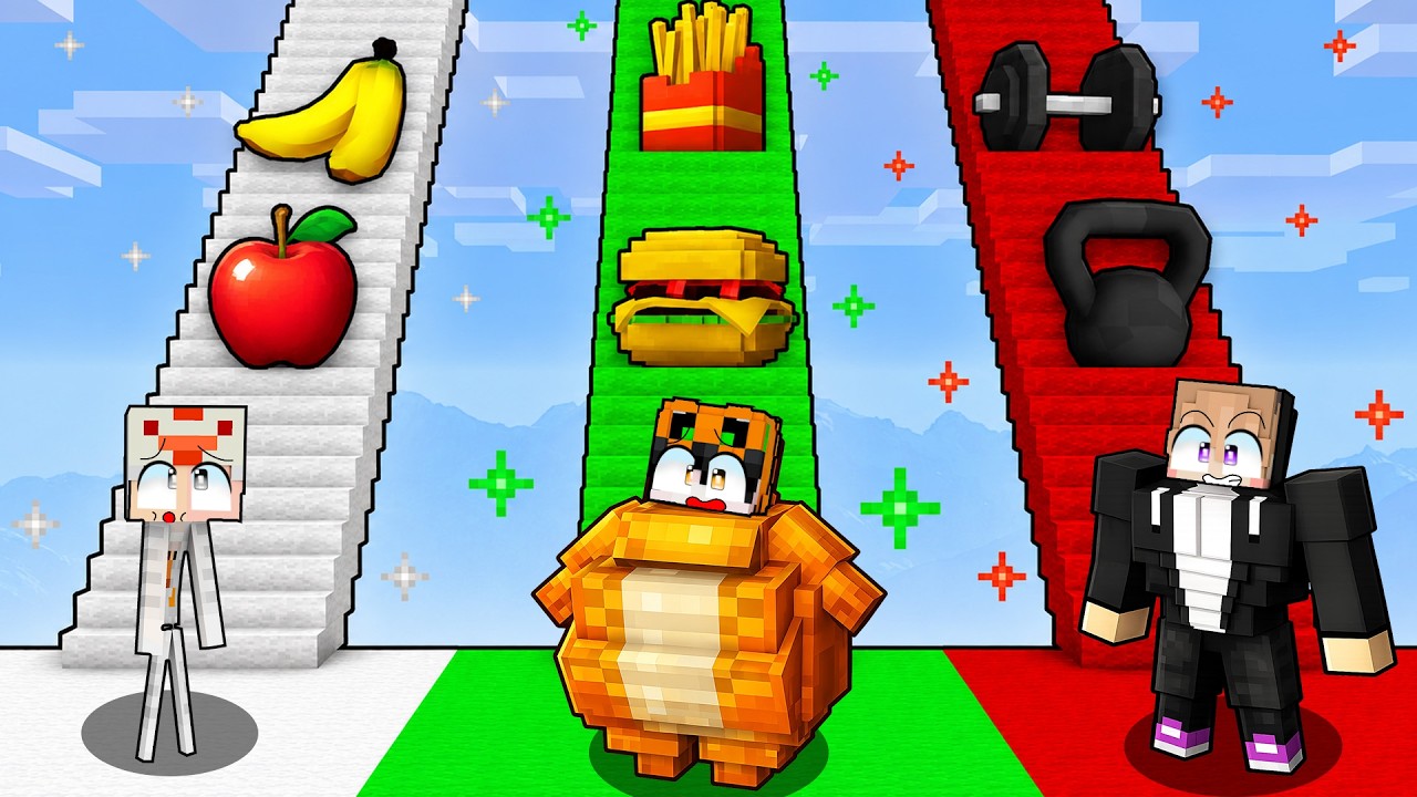 JANGAN SALAH PILIH TANGGA GENDUT VS KURUS VS BEROTOT DI MINECRAFT!!
