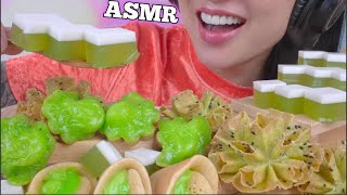 ASMR THAI GREEN PANDAN DESSERT (EATING SOUNDS) NO TALKING | SAS-ASMR