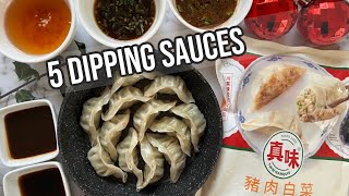 🥟 5 EASY & TASTY DIPPING SAUCES FOR DUMPLINGS!! 節日百搭饺子酱 Gyozas Potstickers Lunar New Year