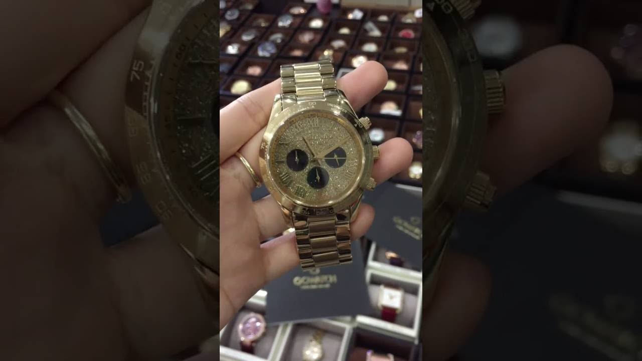Michael Kors Layton Glitz Gold Tone Chronograph Crystal Dial