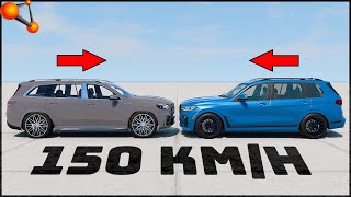 MERCEDES GLS vs BMW X7! 150 Km/H CRASH TEST! - BeamNg Drive