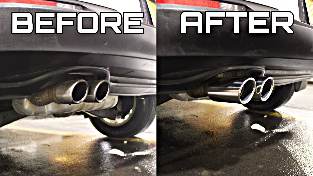 Volkswagen Stainless Steel Exhaust Tips Install & Review VW Tiguan YouTube
