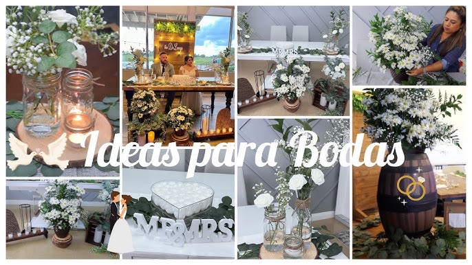 ARREGLOS PARA BODAS ⎢Ideas ECONOMICAS PARA BODA ELEGANTE ⎢ADORNOS para BODA  ⎢DECORACIÓN PARA BODAS 