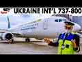 In the Cockpit UKRAINE INT'L Boeing 737-800 Departing Kiev