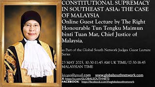 FEATURES OF CONSTITUTION OF MALAYSIA BY THE CHIEF JUSTICE OF MALAYSIA JUDGES GUEST LECTURE SERIES OF