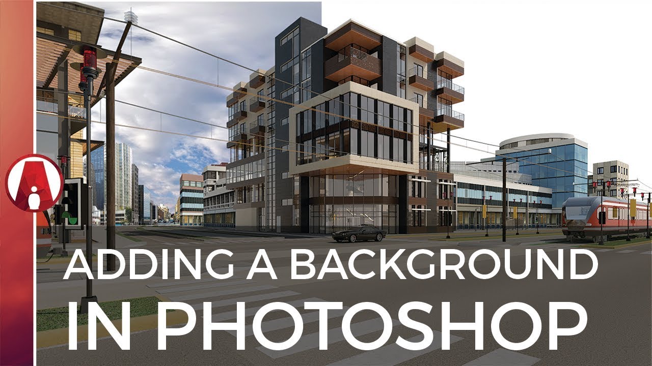 แจกพื้นหลัง photoshop  2022 New  How to Add a BACKGROUND to an Architectural Rendering in Photoshop