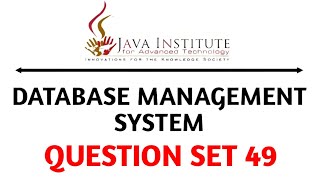 Question Set 49 | Database Management System | Java Institute