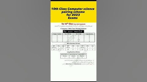 10th class Computer science pairring scheme 2023 #shorts #short #viral