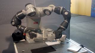 ABB's YuMi robot writes its name