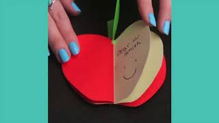 DIY Apple Card To Say Thank You For Teachers | DIY Pop Up Cards | Craft Fory