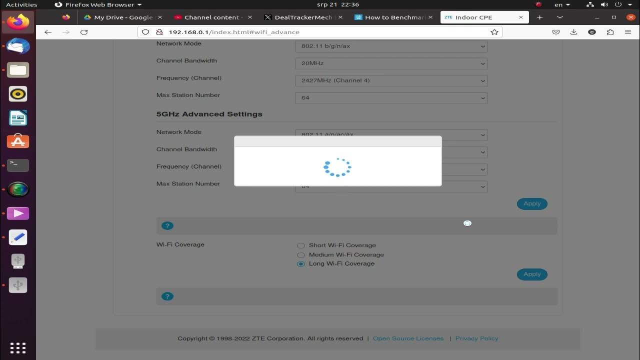 How to change router settings on a zte router to avoid disconnecting