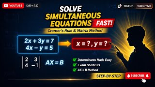 SIMULTANEOUS EQUATION: USING CRAMAS RULE OR MATRIX METHOD