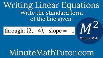 Write the standard form of the equation of the line given: through (2,-4), slope=-1