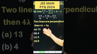 JEE MAIN PYQ 2024 #Three Dimensional Geometry #jee 2025