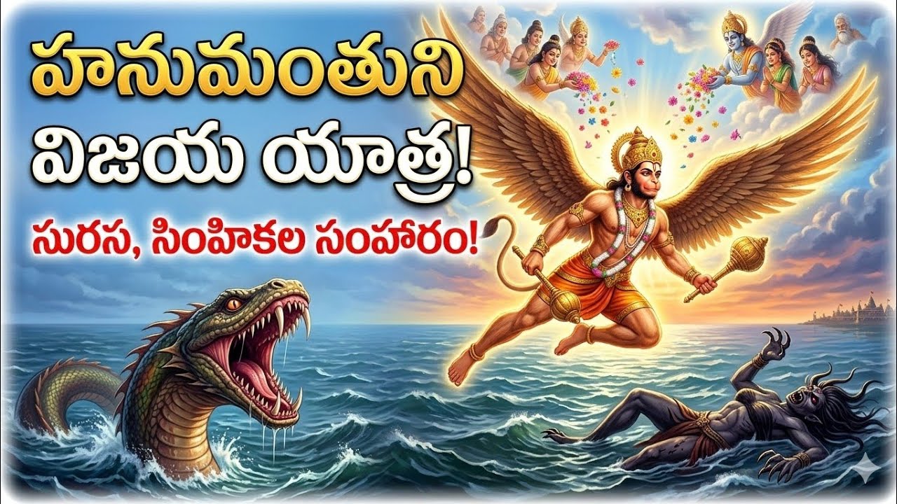 రామాయణ రహస్యాలు:హనుమంతుని విజయ యాత్ర|సురసతో విజయం, సింహిక సంహారం sundarakanda#lordhanuman#devotional
