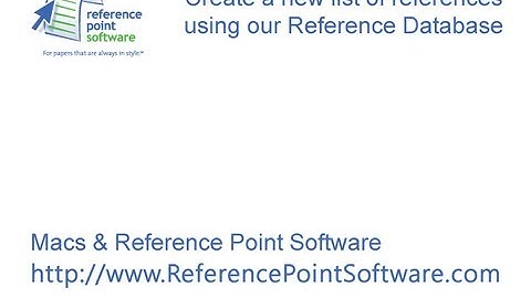 Create a new APA reference database