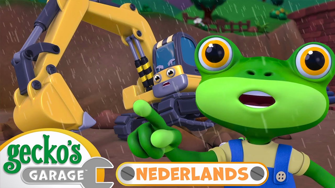 Vast in de modder! | Gecko's Garage | Moonbug Kids Nederlands - Kindertekenfilms