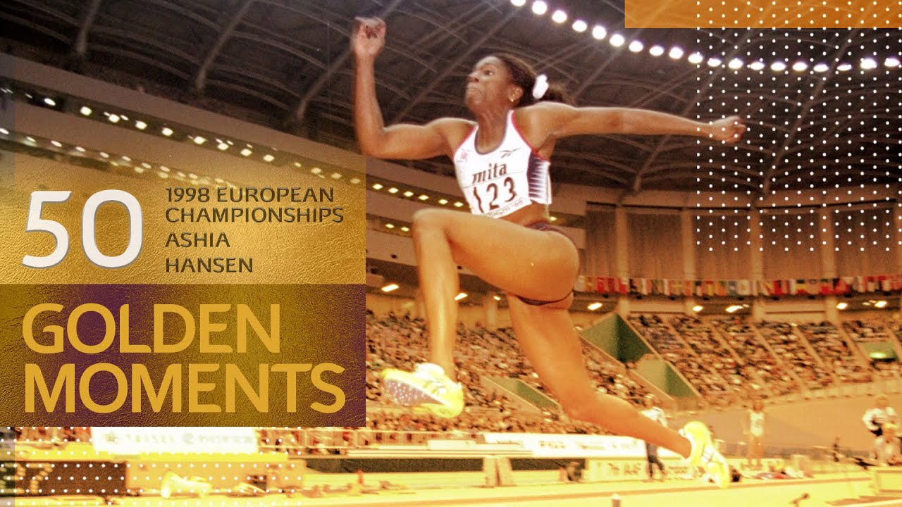 HISTORIC triple jump performance from Ashia Hansen | 50 Golden Moments