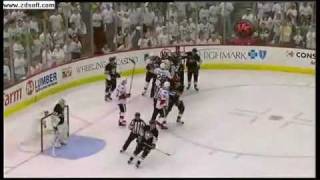 Andy Sutton takes out Jordan Leopold - 2010 NHL Playoffs Round 1