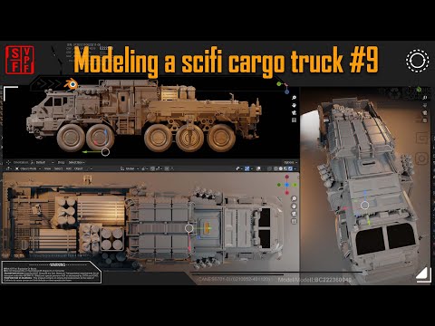 Modeling a scifi cargo truck #9