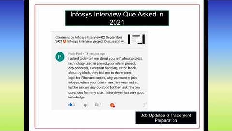 Infosys Interview 02 September 2021 Experience 🤩 Todays Infosys Interview Questions must prepare it👍