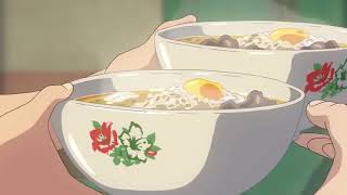 aesthetic anime cooking ramen with sound effects