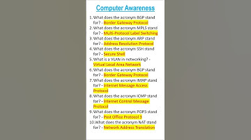 Computer Awareness One-liners #computer #computerknowledge #computerawareness #competitiveexams