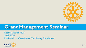 D6200 - Grants Management Seminar 2023-2024 -Module 1 - Overview of 