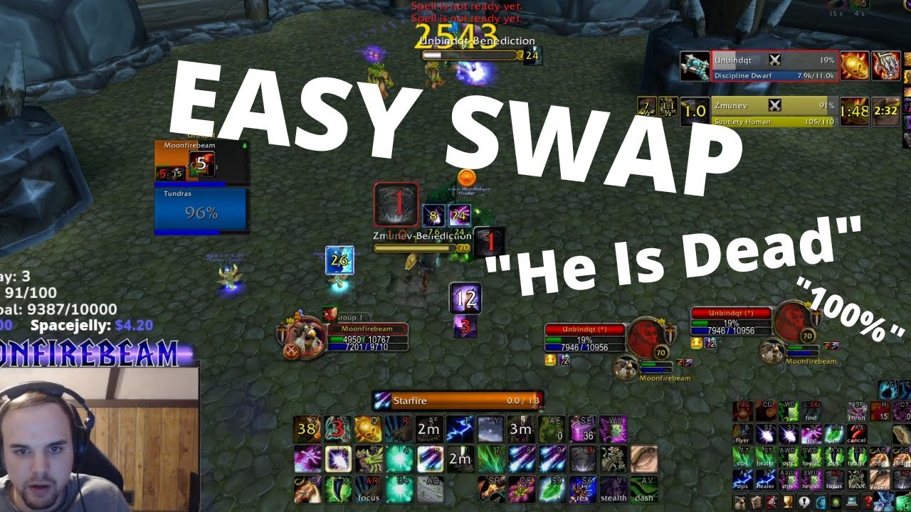 EASY SWAP "He Is Dead" TBC 2v2 Arena Boomkin Ele vs Disc Rogue PvP