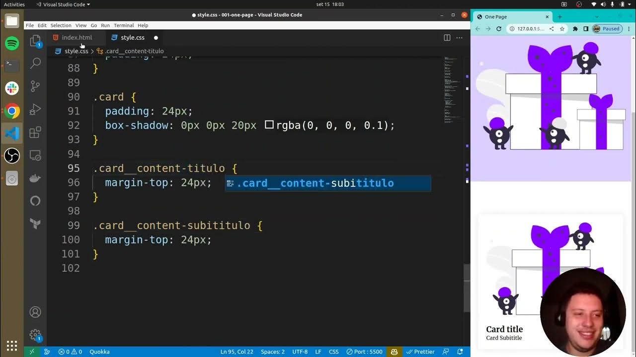 001 - HTML+ CSS - Onepage - PARTE 5 - YouTube
