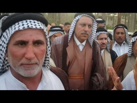 أمير بني حسن مثنى ال حاتم مع شيخ عشائر الجراح العام الشيخ محمد عبداللطيف ال عراك في فاتحة عشائر المس