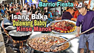 Traditional Barrio Fiesta Celebration in Province | Handaan sa Batangas Nagkatay ng Baka,Baboy,Manok