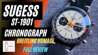 Sugess mechanical chronograph Breitling Homage watch. Full Review. Seagull ST1901. HD