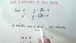 Equations De Droites Et Point Dintersection Fonctions Affines