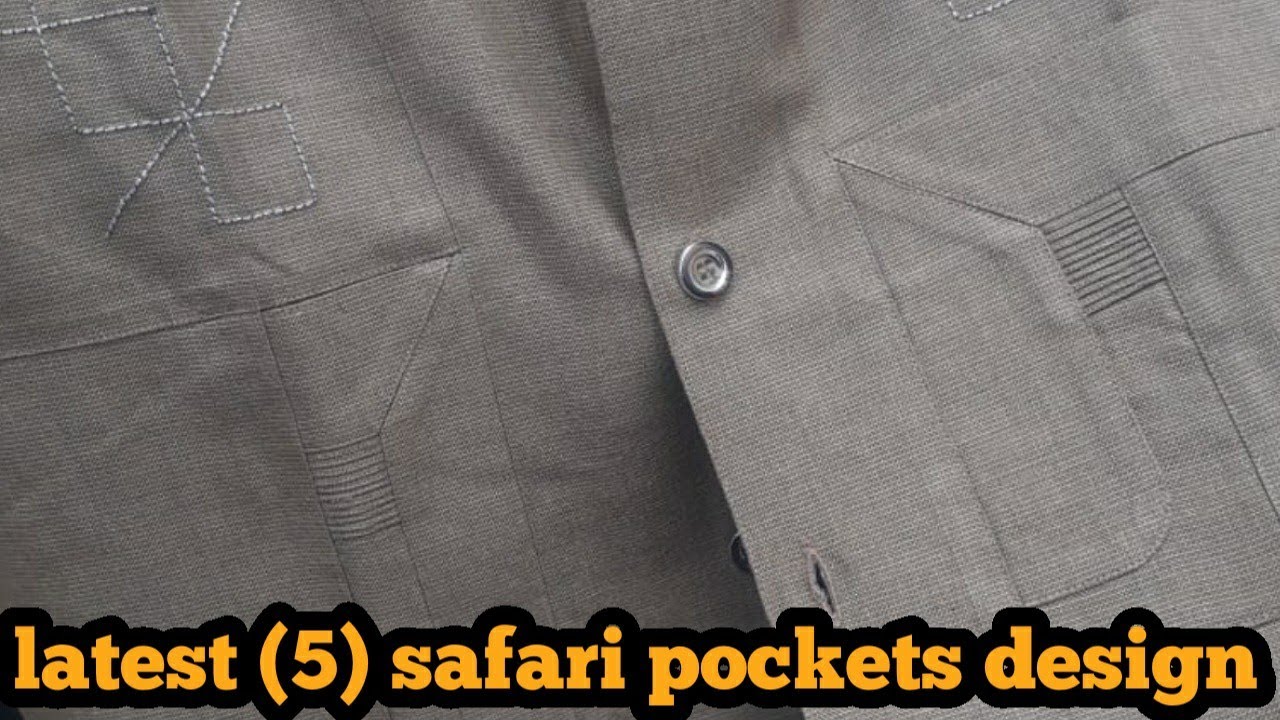 mens safari suit pocket design