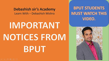 IMPORTANT NOTICES FROM BPUT.