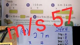 Tahun 3 : m/s 57 | Jilid 2 | Buku teks matematik | Darab mm dan cm | Panjang | Bimbingan
