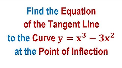 Calculus 1 - Find the Equation of the Tangent Line at the Point of Inflection