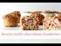  muffin ultra moelleux  chocolat blanc framboise recette de base simple et rapide
