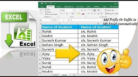 Add Prefix Or Suffix To All Cells||MS Excel | Add Mr. Mrs. Sh. Smt. Before Name Automatically