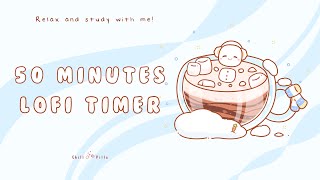 50 minutes - Relax & study with me Lofi | Marshmallow snowman #timer #50minutes #1hourloop #lofi