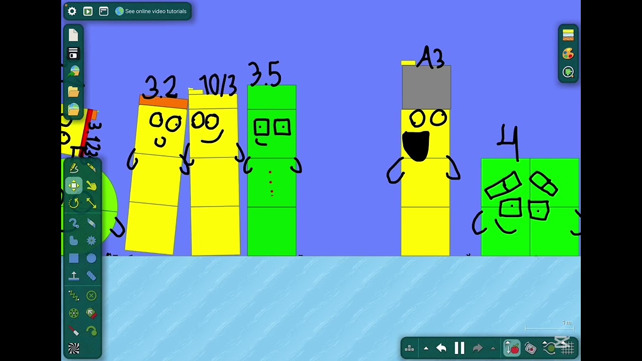 Algodoo Numberblocks episode 11 (Numberblocks new pack the floor is lava