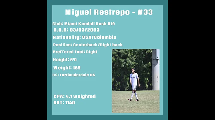 Miguel Restrepo C/O 2021, Highlight tape (2020)
