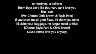 Video thumbnail of "Anyway by: Chris Brown  Feat. Tayla Parx Lyrics"