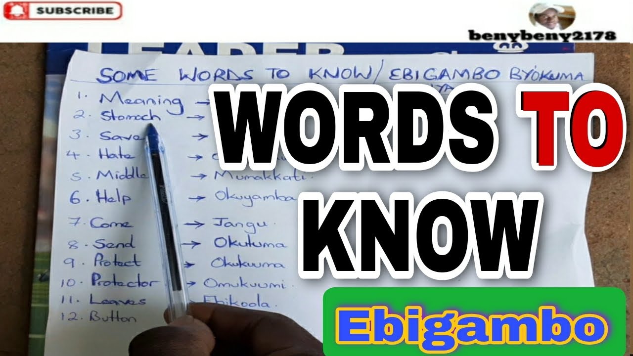 know 👌🌺these#words Ebigambo🌄🌱🙆