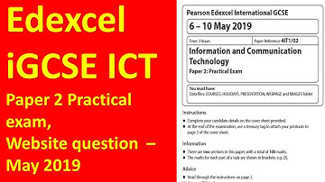 Edexcel iGCSE ICT Paper 2, Website Question - May 2019