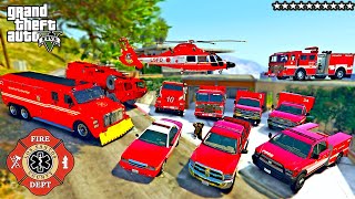 GTA 5 - Stealing Emergency FIRE Department Vehicles with Franklin (Real Life Cars 67)